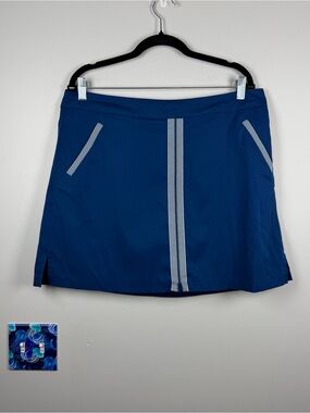 Lady Hagen Golf Skort Women’s Size 14 Athletic Tennis Blue White Casual Zip